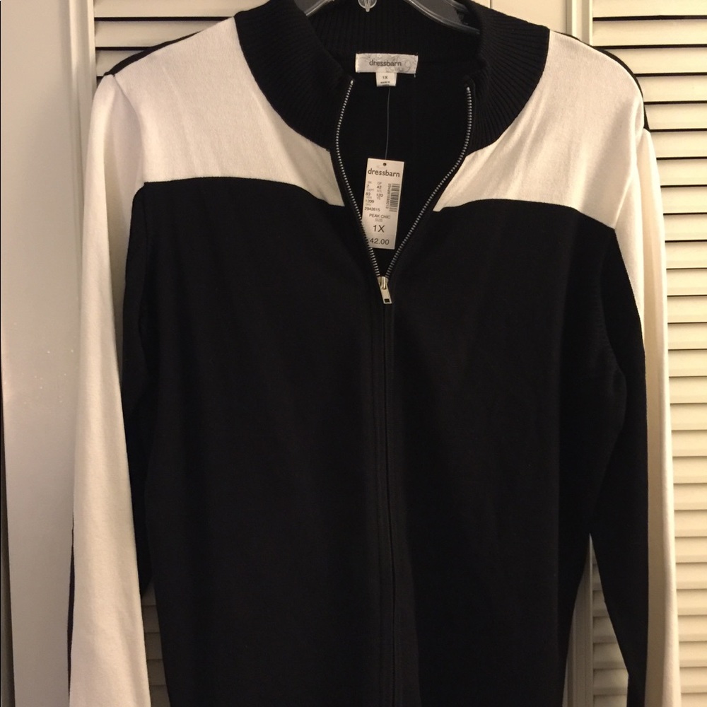 Sporty beige and black cardigan! New!
